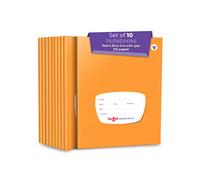 Target and Blue Line with Gap Books | Libros pequeños de cuatro líneas | 76 páginas a rayas | Tapa marrón | 15,5 x 19 cm aprox. | Paquete de 10 cuadernos | para escuela, universidad y oficina | GSM 58