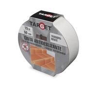 TARGET Cinta Antideslizante Adhesiva, Seguridad Escaleras Rampas | Para interior y exterior, Anti caída (TRANSPARENTE, 15 M X 50 mm)