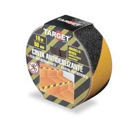 TARGET Cinta Antideslizante Adhesiva, Seguridad, Escaleras, Rampas | Para interior y exterior, Anti caída (AMARILLO y NEGRO, 10 M X 50 mm)