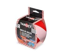 TARGET - Cinta de Baliza Roja y Blanca 200 M x 70 mm | Marcación, No adhesiva, Balizamiento, Señalización, Acordonamiento
