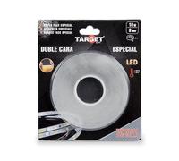 TARGET - Cinta de Doble Cara con Malla 10M X 8 mm para Tiras LED - Adhesivo Fuerte, Flexible y Limpio - Instalación Fácil para Hogar, Oficina y Proyectos DIY