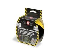 TARGET - Cinta de Señalización Adhesiva | Para Marcaje de Suelos y Objetos, Advertecia de Seguridad (AMARILLO Y NEGRO, 33 M x 50 mm)
