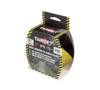TARGET - Cinta de Señalización Adhesiva | Para Marcaje de Suelos y Objetos, Advertecia de Seguridad (AMARILLO Y NEGRO, 33 M x 50 mm)