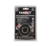 TARGET - Cinta de Silicona Autovulcanizable 3 M x 25 mm | Sellado hermético al instante. Para aplicaciones en Tuberías, Mangueras, Automoción, Cableado (NEGRO)
