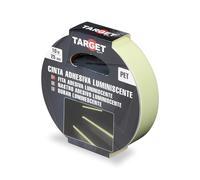 TARGET - Cinta Luminiscente - Adhesiva, Señalización, Alta visibilidad, Advertencia Nocturna. Para garantizar la seguridad en zonas de transito con baja o nula visibilidad (ANCHO 25 mm)
