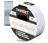 TARGET Cinta Reflectante Adhesiva, Advertencia Señalización Marcaje Alta Visibilidad Peligro Seguridad (BLANCO, 33 M X 50 mm)