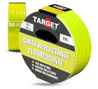 TARGET Cinta Reflectante Adhesiva, Advertencia Señalización Marcaje Alta Visibilidad Peligro Seguridad (FLUORESCENTE, 33 M X 50 mm)