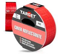 TARGET Cinta Reflectante Adhesiva, Advertencia Señalización Marcaje Alta Visibilidad Peligro Seguridad (ROJO, 33 M X 50 mm)