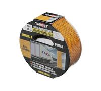 TARGET - Cinta Reflectante Homologada para Camiones - Certificación Norma EC 104R - V23 - Marcaje y Señalización (BASE ALUMINIO, AMARILLO)