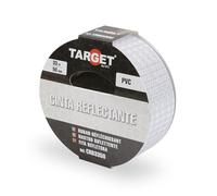 TARGET CRB3350 - Cinta Reflectante - Adhesiva - 33 Metros x 50 Milímetros - Advertencia - Señalización - Marcaje - Alta Visibilidad - Peligro - Seguridad - Blanca