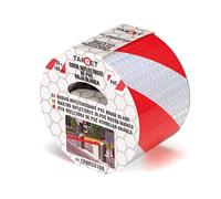 TARGET CRBR33100 - Cinta Reflectante - Adhesiva - 33 m x 100 mm - Advertencia - Señalización - Marcaje - Extra Ancha - Peligro - Seguridad - Roja y Blanca