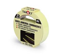 TARGET CRL1025 - Cinta Luminiscente - Adhesiva - Oscuridad - Señalización - Alta visibilidad - Advertencia Nocturna - PET - 10 Metros x 25 Milímetros