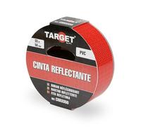 TARGET CRR3350 - Cinta Reflectante - Adhesiva - 33 Metros x 50 Milímetros - Advertencia - Señalización - Marcaje - Alta visibilidad - Peligro - Seguridad - Roja