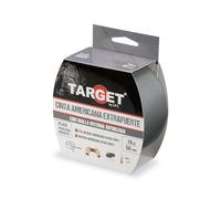 TARGET CTP1050N - Cinta Americana Extrafuerte, Heavy Duty| Reforzada con malla, Hasta 0,43mm de grosor (PLATA, 10M X 50mm)