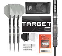 Target Darts Ares 22G/23G/24G Juego de Dardos con Punta de Acero de tungsteno - 6 Cañas Pro Grip - 9 Vuelos Pro Ultra - Cartera de Dardos - Dart Counter App Coupon Bundle