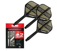 TARGET Darts Dimitri Van den Bergh K Flex Flights and Shaft System, No.2 (Intermedio, 26mm) | Pack de 3 Kflex All In One Flights, Player Edition Accesorios para Dardos | Potencia K-Flex Dart