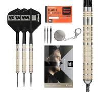 Target Darts Dimitri Van den Bergh Punta de Acero 95K Juego de Dardos, 22G | Dardos con 95% de Tungsteno, Plumas y Varillas K-Flex N.º 2, Puntas Swiss DX Negras y Herramienta SP Incluidas