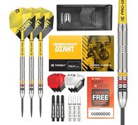 Target Darts Gabriel Clemens 22G/23G/24G Juego de Dardos con Punta de Acero de tungsteno - 9 Cañas Pro Grip - 9 Vuelos Pro Ultra - Cartera de Dardos - Dart Counter App Coupon Bundle