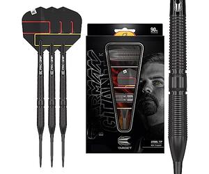 Target Darts Gabriel Clemens Black Edition 90% Tungsten Steel Tip Darts, 21G | Set Dardos Tungsteno, Dardos Punta Acero Edición Jugador, Set Dardos Punta Acero, Set Dardos Profesional