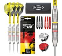 Target Darts Gabriel Clemens - Juego de Dardos de Punta de Acero de latón de 22 g, Paquete de Regalo de Accesorios para Dardos, Incluye barriles de Dardos, Tallos Cortos Pro Grip, vuelos de Dardos,