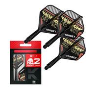 TARGET Darts Gabriel Clemens K Flex Flights and Shaft System, No.2 (Corto, 19mm) | Pack de 3 Kflex All In One Flights, Player Edition Accesorios para Dardos | Potencia K-Flex Dart