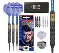 Target Darts Josh Rock Soft Tip Darts, 18G Brass Darts, | Puntas Blandas Pixel, Dardos Edición Jugador con Puntas Fijas de Plástico Negro, Accesorios para Dardos Profesionales y Funda para Dardos