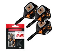 Target Darts K-Flex Game Over Dardo Vuelos y Ejes, N.º 6 (Corto, 19mm) | | Paquete de 3 Kflex Integrado Vuelo y Eje Sistema, Todo En Uno Moldeado Tallo | Profesionales Dardos Accesorios