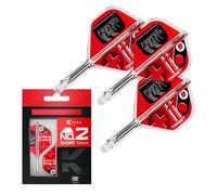 Target Darts K-Flex Press Start Dardo Vuelos y Ejes, N.º 2 (Corto, 19mm) | Paquete de 3 Kflex Integrado Vuelo y Eje Sistema, Todo En Uno Moldeado Tallo | Profesionales Dardos Accesorios