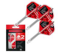 Target Darts K-Flex Press Start Dardo Vuelos y Ejes, N.º 2 (Intermedio, 26mm) | Paquete de 3 Kflex Integrado Vuelo y Eje Sistema, Todo En Uno Moldeado Tallo | Profesionales Dardos Accesorios