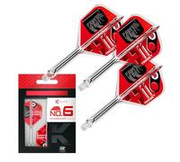 Target Darts K-Flex Press Start Dardo Vuelos y Ejes, N.º 6 (Intermedio, 26mm) | Paquete de 3 Kflex Integrado Vuelo y Eje Sistema, Todo En Uno Moldeado Tallo | Profesionales Dardos Accesorios