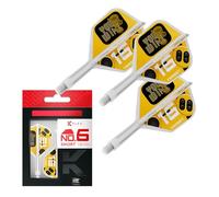 Target Darts K-Flex You Win Dardo Vuelos y Ejes, N.º 6 (Corto, 19mm) | Paquete de 3 Kflex Integrado Vuelo y Eje Sistema, Todo En Uno Moldeado Tallo | Profesionales Dardos Accesorios