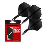 Target Darts K-Shift N.º 2 Integrado Vuelos y Eje | K Shift N.º 2 Vuelo y Eje Sistema, Negro - K-Flex Corto Shift Giratoria Base, Profesionales Dardos Accesorios