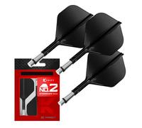 Target Darts K-Shift N.º 2 Integrado Vuelos y Eje | K Shift N.º 2 Vuelo y Eje Sistema, Negro - K-Flex Intermedio Shift Giratoria Base, Profesionales Dardos Accesorios