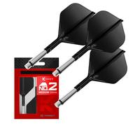 Target Darts K-Shift N.º 2 Integrado Vuelos y Eje | K Shift N.º 2 Vuelo y Eje Sistema, Negro - K-Flex Medio Shift Giratoria Base, Profesionales Dardos Accesorios