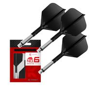 Target Darts K-Shift N.º 6 Integrado Vuelos y Ejes | K Shift N.º 6 Vuelo y Eje Sistema, Negro - K-Flex Medio Shift Spin Base, Shift Giratoria Base, Profesionales Dardos Accesorios