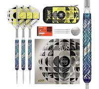 Target Darts Luke Littler Edge Punta de Acero Swiss Punta Dardo Set, 24G | 95% Tungsteno Dardos, “The Nuke” Player Edition con Takoma Cartera, Adicional Incendio Puntos y N.º 2 K-Flex Vuelos