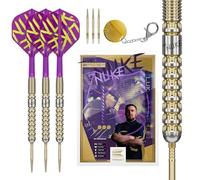 Target Darts Luke Littler Gen 1 Prodigy Dardos con Punta de Acero y Punta Suiza, Dardos de 90% de Tungsteno, 23G | Dardos de Acero Dorado de Primera Generación, Sets de Dardos con Punta Suiza