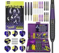 Target Darts Luke Littler Latón con Puntas Fijas de Acero Dardos, 22G | Ejes Pro Grip y Plumas Pro Ultra Dart N.º 2 | Juego Profesional de 100 Dardos y Accesorios Cualquier Jugador