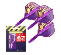 Target Darts Luke Littler Vuelos y Sistema de Varillas K Flex de World Champion, No.2/No.6 | Kflex Edición Nuke 2025, All In One, Ejes y Rodamientos Integrados (Paquete de 3) - Corto/Intermedio/Medio