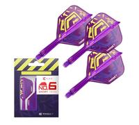 Target Darts Luke Littler Vuelos y Sistema de Varillas K Flex de World Champion, No.6 | Kflex Edición Nuke 2025, All In One, Ejes y Rodamientos Integrados (Paquete de 3) - Corto, 19mm