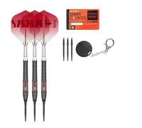 Target Darts Nathan Aspinall Punta de Acero 95K Dardo Set, 24G | 95% Tungsteno Darts, K-Flex N.º 2 Vuelos y Ejes, Swiss Storm Negro y Herramienta SP Incluida | Profesionales Set Player Edition