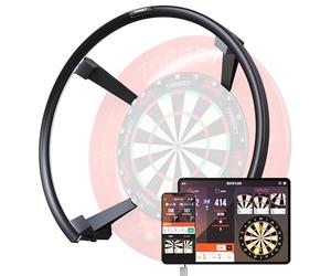 Target Darts Omni Dart Board Auto Puntuación Cámara Sistema Surround LED Luz | Automático Scorer, Magnético, Diana Anillo Iluminación, Récord Dardos Puntuación, Compatible Todos Dianas
