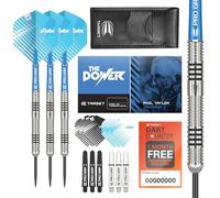 Target Darts Phil Taylor 22G - Juego de Dardos con Punta de Acero de tungsteno 80% - 9 cañas Pro Grip - 9 Pro Ultra Flights - Paquete de Billetera para Dardos