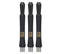 Target Darts Phil Taylor Gen 11 Power 9-Cinco Cañas, Raw Power Titanium Dart Shafts Pack de 3 | Phil Taylor G11 Black Shaft Set, Accesorios Dardos Profesional - Longitud Intermedia