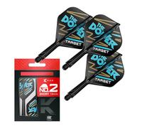 Target Darts Phil Taylor K Flex Vuelos y Sistema de Ejes, No.2 | Pack de 3 Dardos Kflex All In One,Aaccesorios de Dardos Player Edition | Vástago de Dardos K-Flex - Corto (19mm)