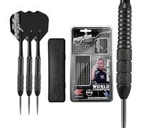 Target Darts Phil Taylor Power Storm Black, 22G Brass Steel Tip Darts Set | Juego de Dardos Phil Taylor Edición Jugador con Estuche, Juego de Dardos para Principiantes, Kit de Dardos Phil Taylor