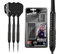 Target Darts Phil Taylor Power Storm Black, 24G Brass Steel Tip Darts Set | Juego de Dardos Phil Taylor Edición Jugador con Estuche, Juego de Dardos para Principiantes, Kit de Dardos Phil Taylor