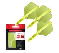 Target Darts Plumas y Cañas Integradas K Flex, No.6 Amarillo (Corto) | Paquete de 3 K-Flex - No.6, Kflex, Pluma y Caña Moldeadas Todo en Uno | Accesorios Profesionales para Dardos