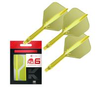 Target Darts Plumas y Cañas Integradas K Flex, No.6 Amarillo (Intermedio) | Paquete de 3 K-Flex - No.6, Kflex, Pluma y Caña Moldeadas Todo en Uno | Accesorios Profesionales para Dardos
