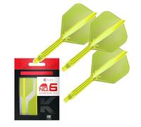 Target Darts Plumas y Cañas Integradas K Flex, No.6 Amarillo (Intermedio) | Paquete de 3 K-Flex - No.6, Kflex, Pluma y Caña Moldeadas Todo en Uno | Accesorios Profesionales para Dardos